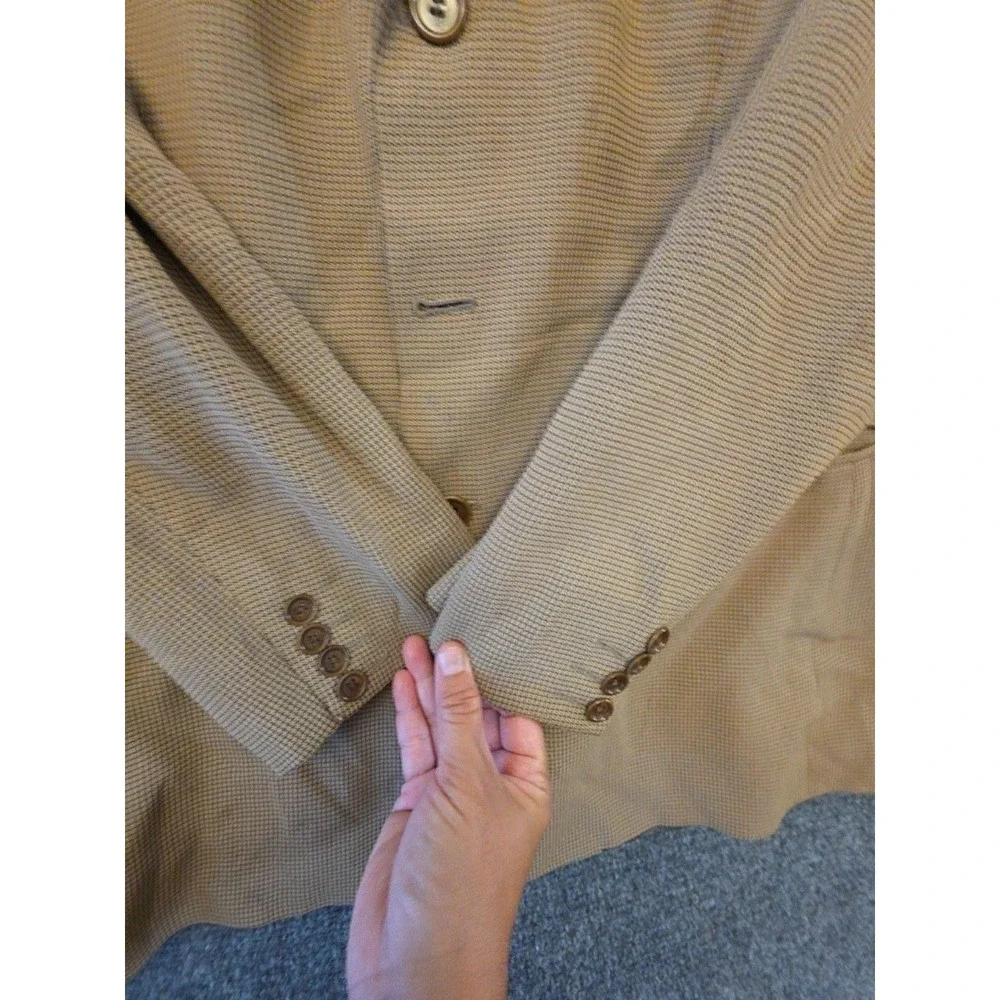 Zanetti Blazer Sport Coat Mens 40 Brown100s Wool Check Tweed Italy Jacket FLAW
